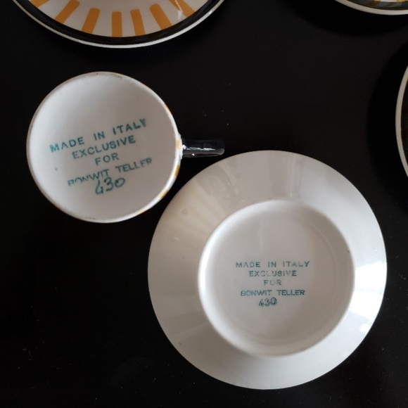 Bonwit Teller Made in Italy Espresso 4 cup saucers - Picture 5 of 8